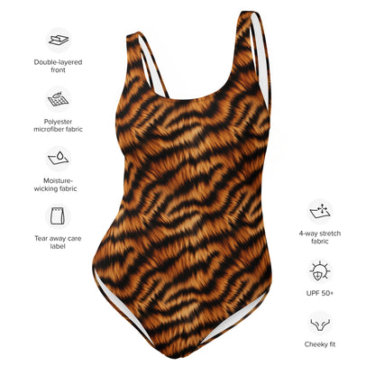 Tiger Fur Animal Print One-Piece Swimsuit