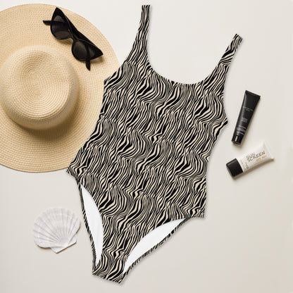 Classic Zebra Animal Print One-Piece Swimsuit