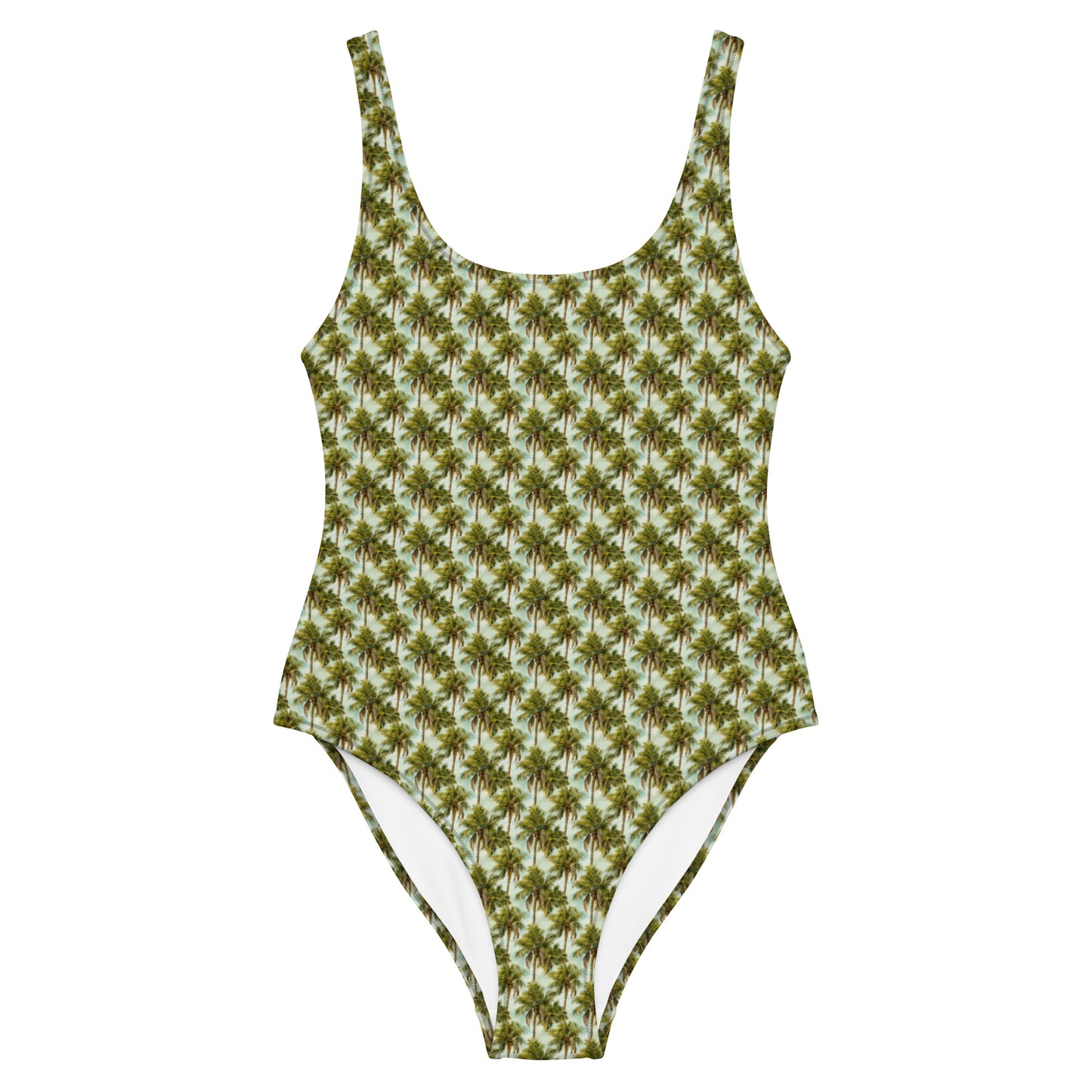 Brazil Spring Coconut Tree Print One-Piece Swimsuit