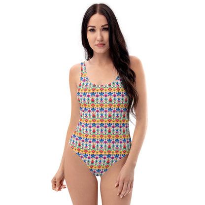 Rio Red And Blue Carnival Brazil One-Piece Swimsuit