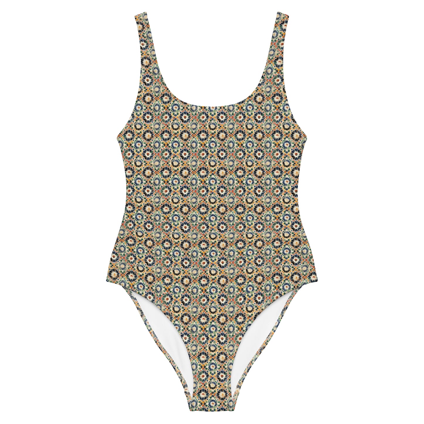 Morocco Miulticolors Mosaic Tile Print One-Piece Swimsuit