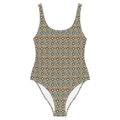 Morocco Miulticolors Mosaic Tile Print One-Piece Swimsuit