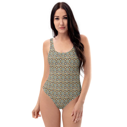 Morocco Miulticolors Mosaic Tile Print One-Piece Swimsuit