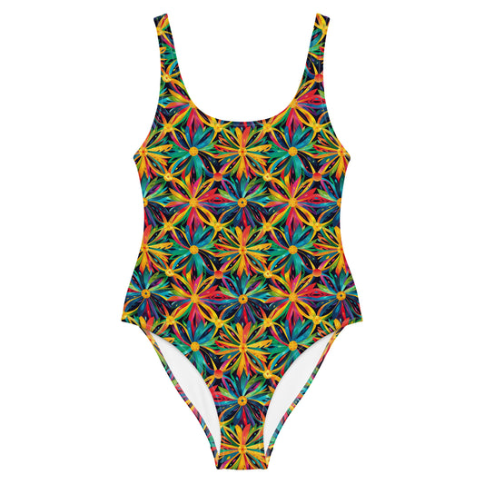 Brazil Folia Flower Print One-Piece Swimsuit