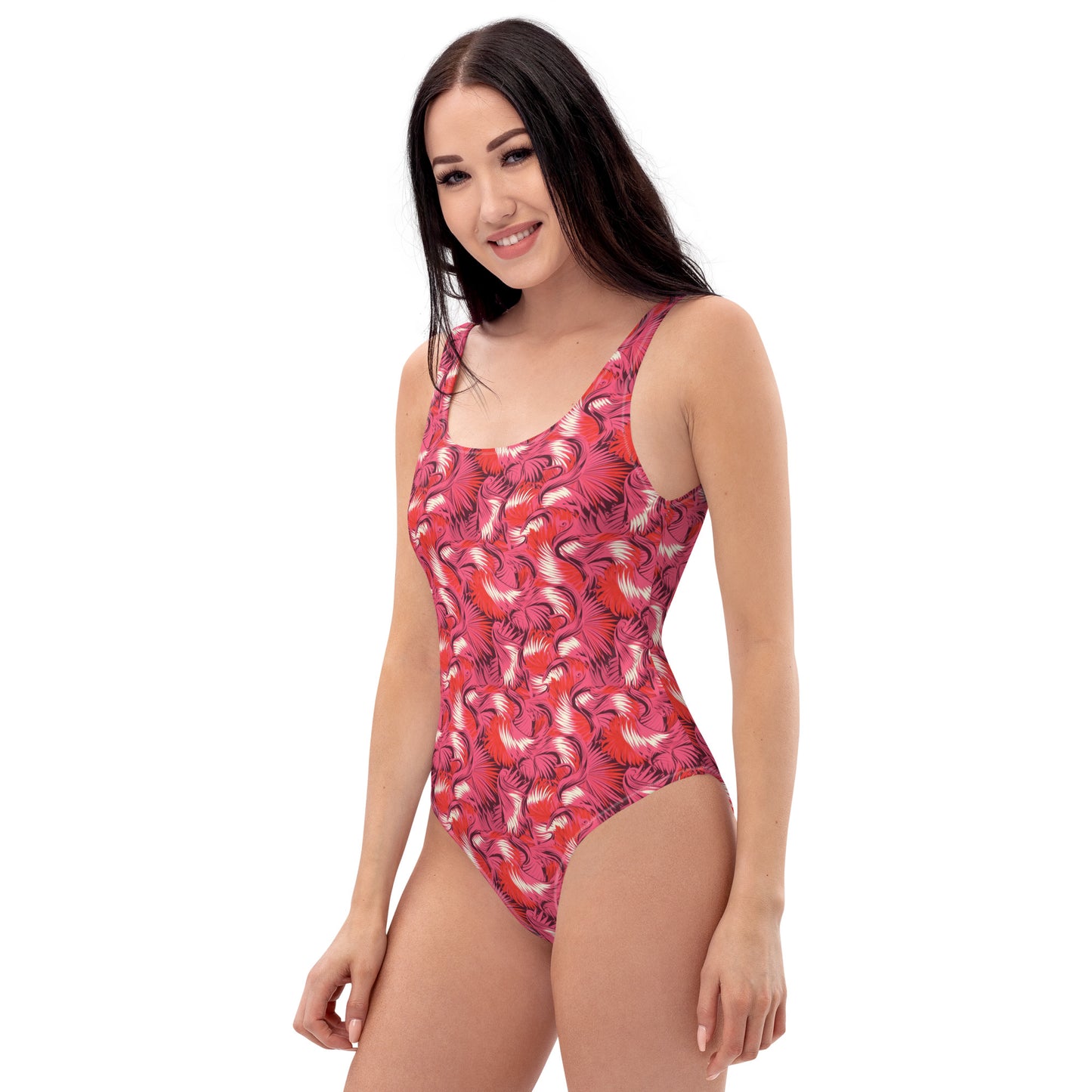 Pink And Red Flamingo Animal Print One-Piece Swimsuit