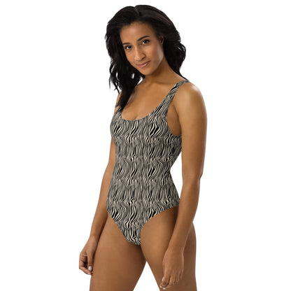 Classic Zebra Animal Print One-Piece Swimsuit