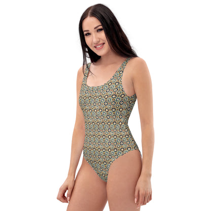 Morocco Miulticolors Mosaic Tile Print One-Piece Swimsuit