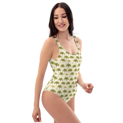 Vintage Palm Tree Brazil One-Piece Swimsuit