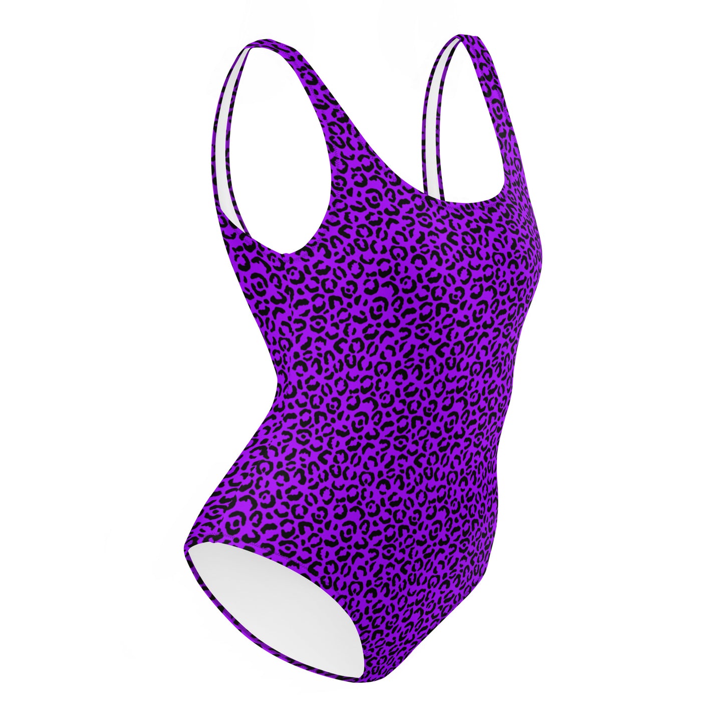 Purple Leopard Animal Print One-Piece Swimsuit