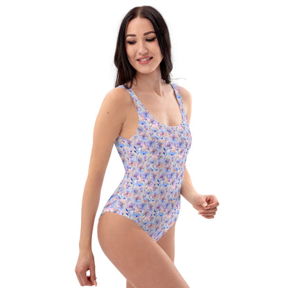 Holographic Fairy Flowers One-Piece Swimsuit