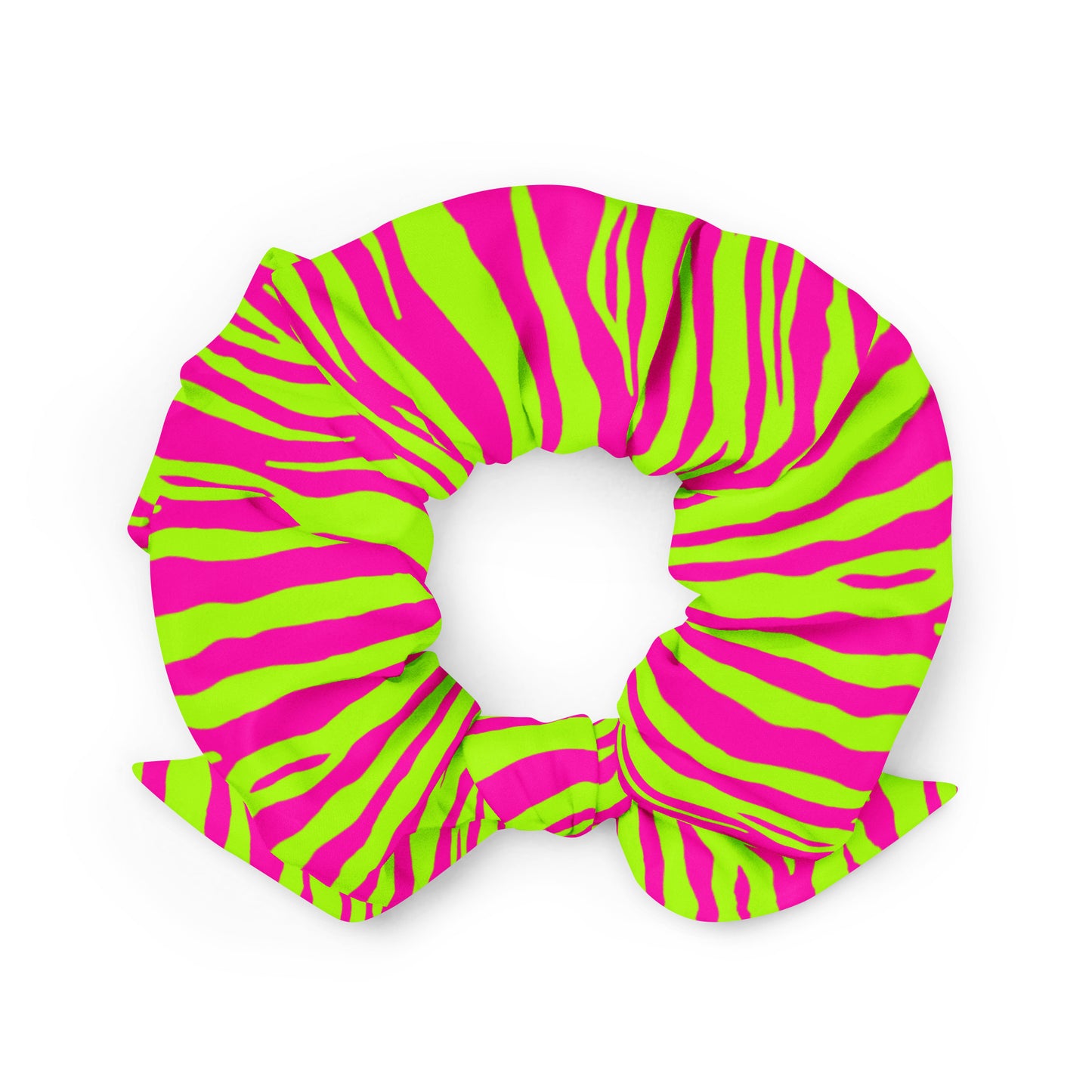 Fuchsia And Green Tiger Animal Tiger Scrunchie