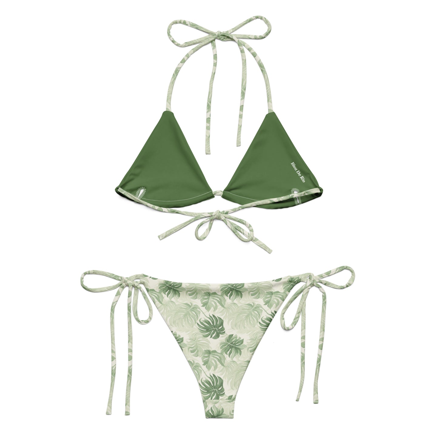 Delicate Monstera Jungle Triangle Bikini