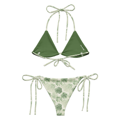 Delicate Monstera Jungle Triangle Bikini