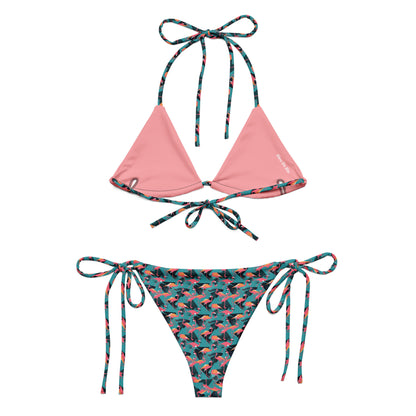 90's Flamingo Animal Print Triangle Bikini