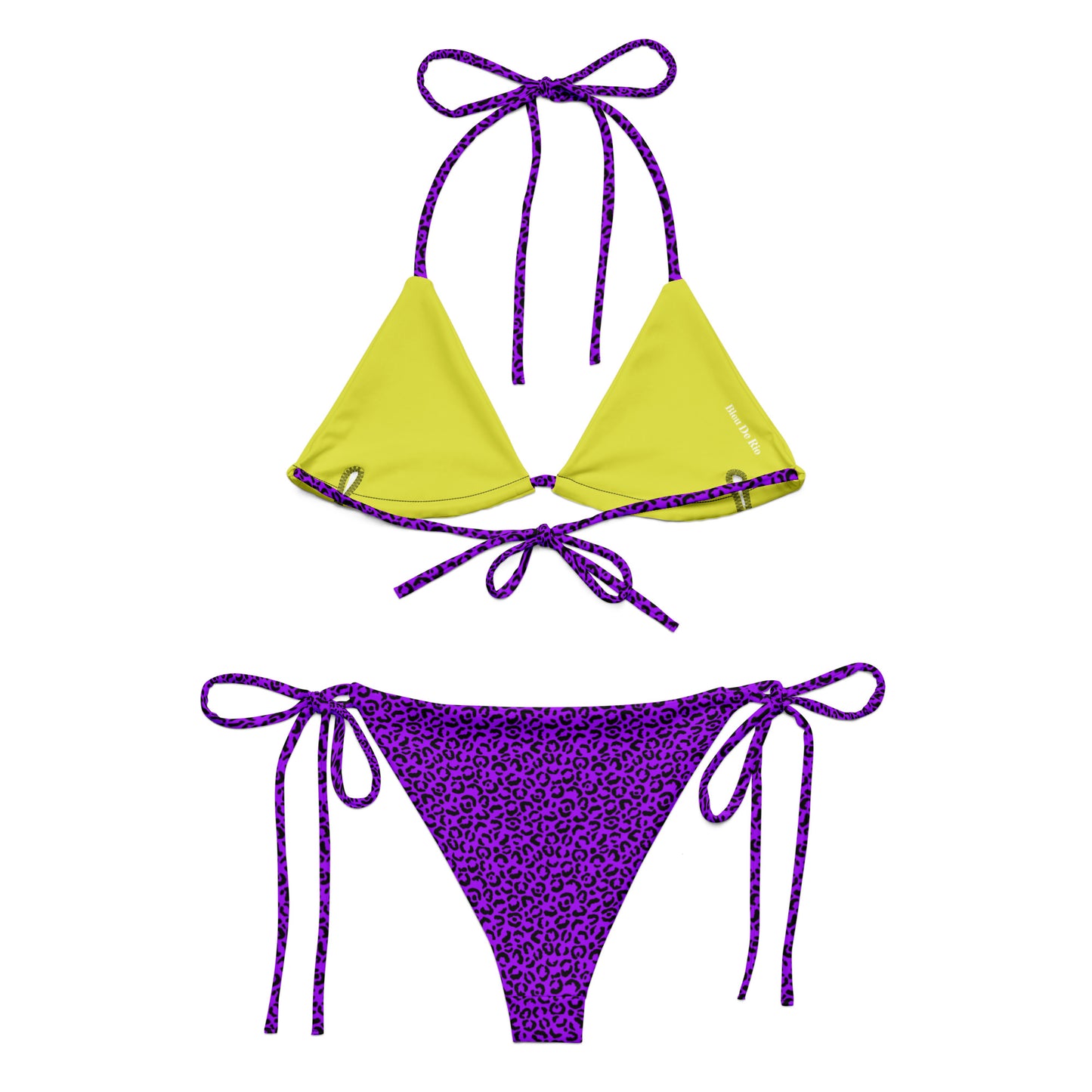 Purple Leopard Animal Print Triangle Bikini