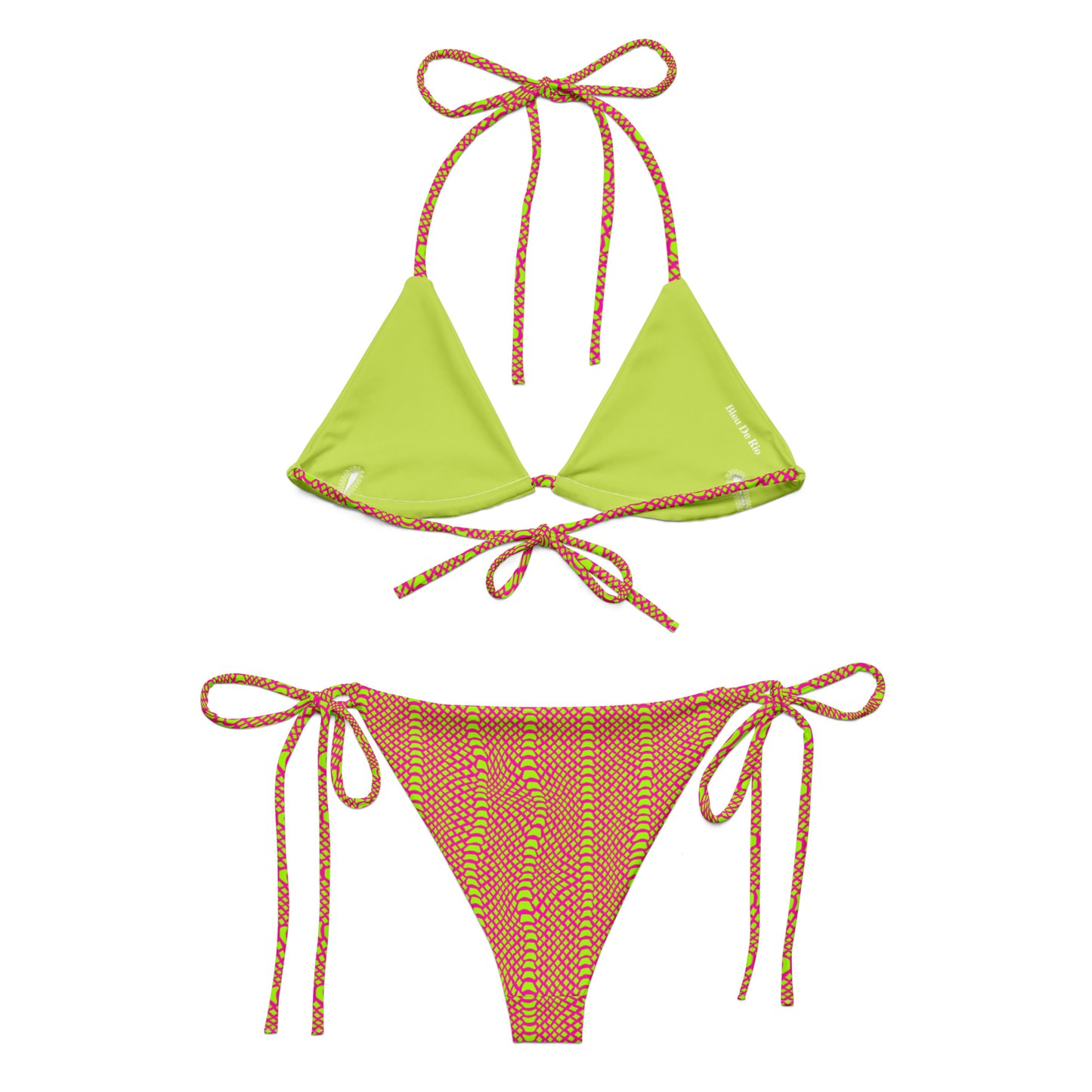 Green and Red Snake Skin Animal Print Triangle Bikini