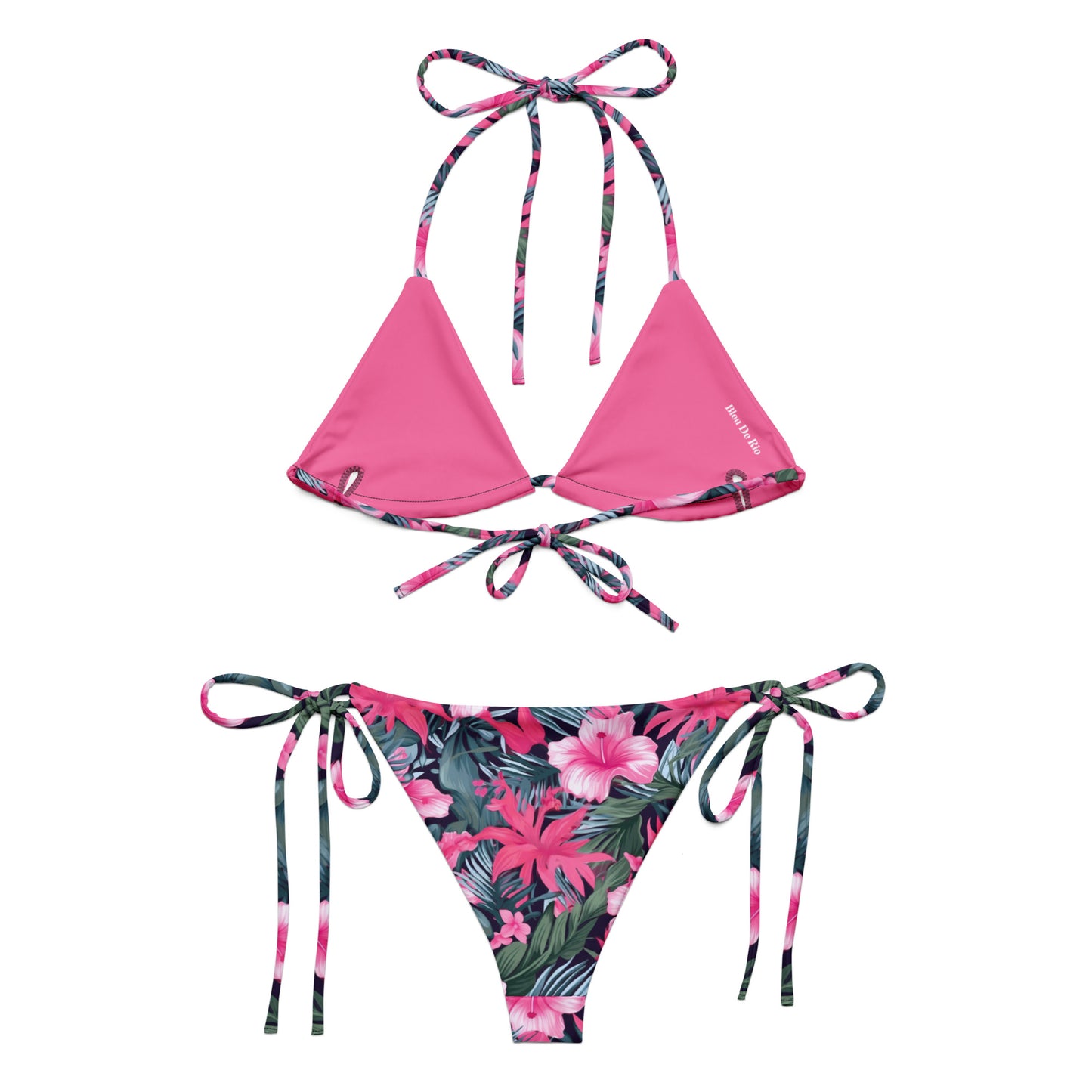 Hawaii Pink Hibicus Flora Triangle Bikini