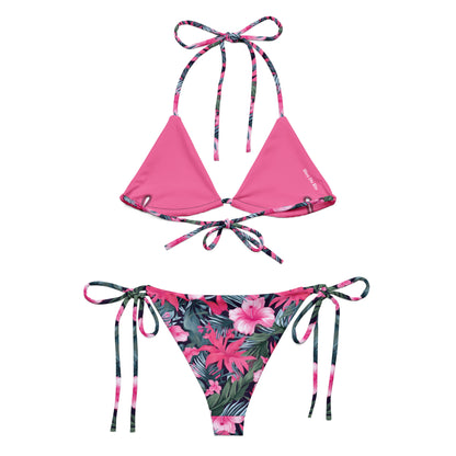 Hawaii Pink Hibicus Flora Triangle Bikini