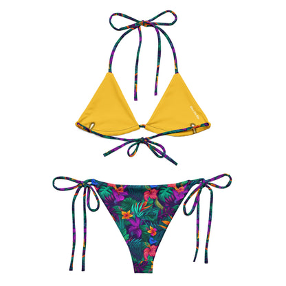 Purple and Green Jungle Triangle Bikini