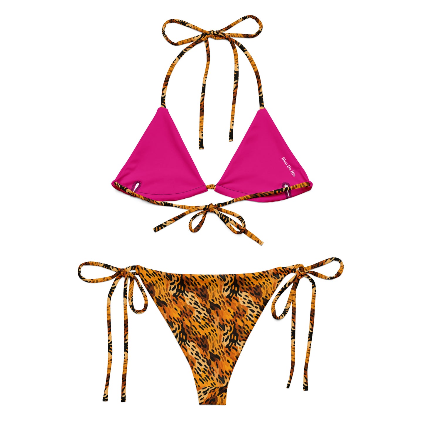 Caramel Feline Animal Print Triangle Bikini