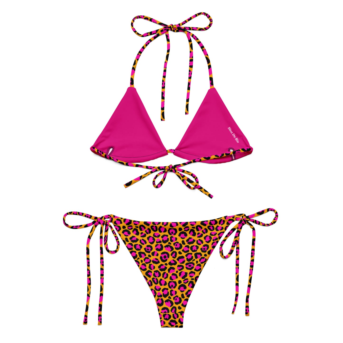 Fuchsia Cheetah Animal Print Triangle Bikini