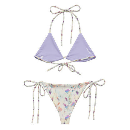 Holographic Pastel Roses Triangle Bikini