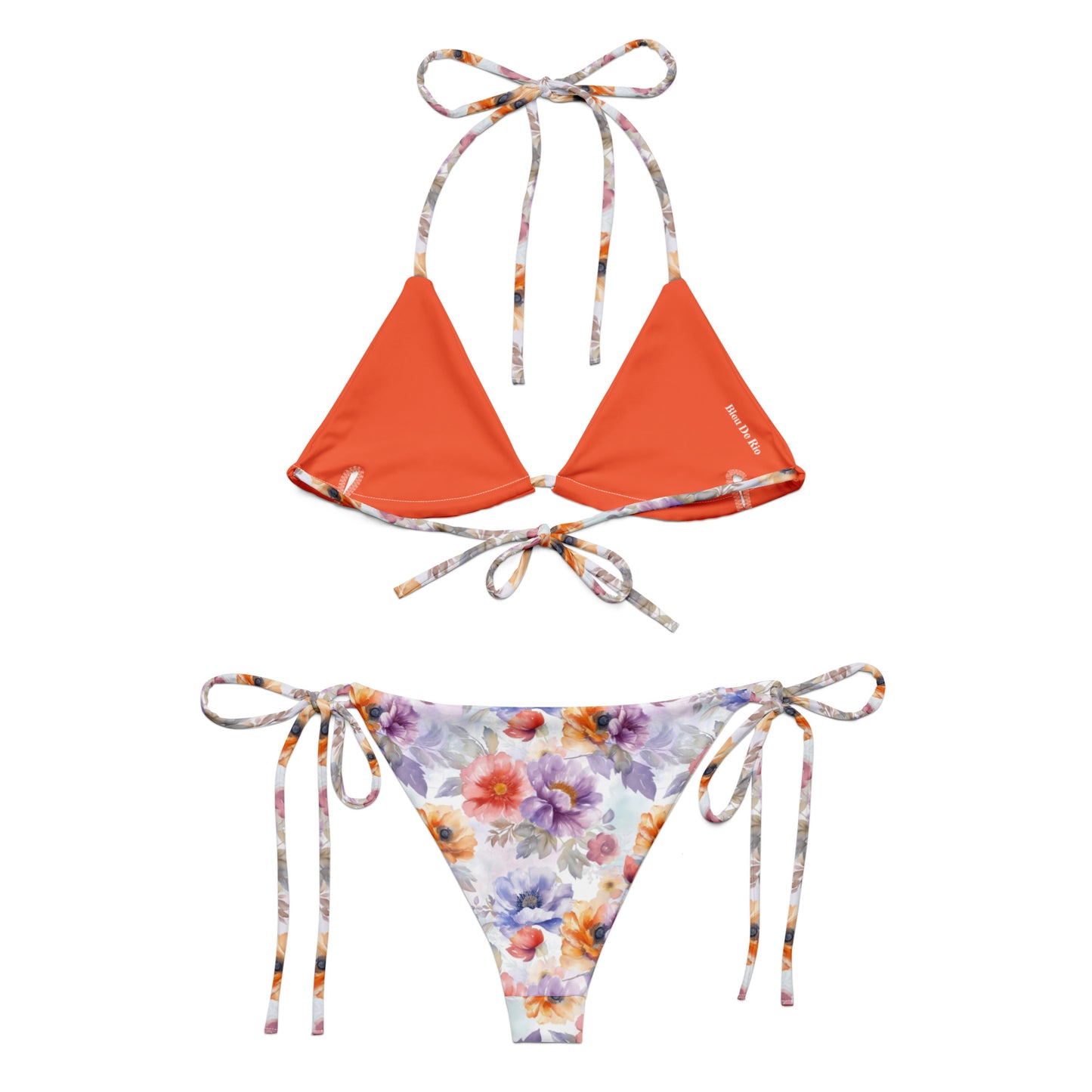 Watercolor Purple Japanese Garden Triangle Bikini