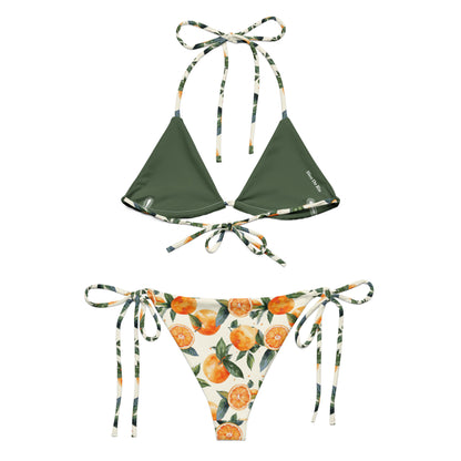 Watercolor Orange Juice Fruit Triangle Bikini