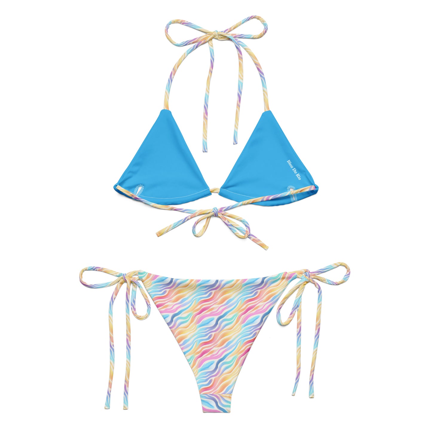 Rainbow Zebra Animal Print Triangle Bikini