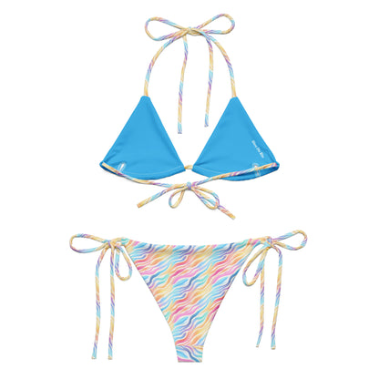 Rainbow Zebra Animal Print Triangle Bikini