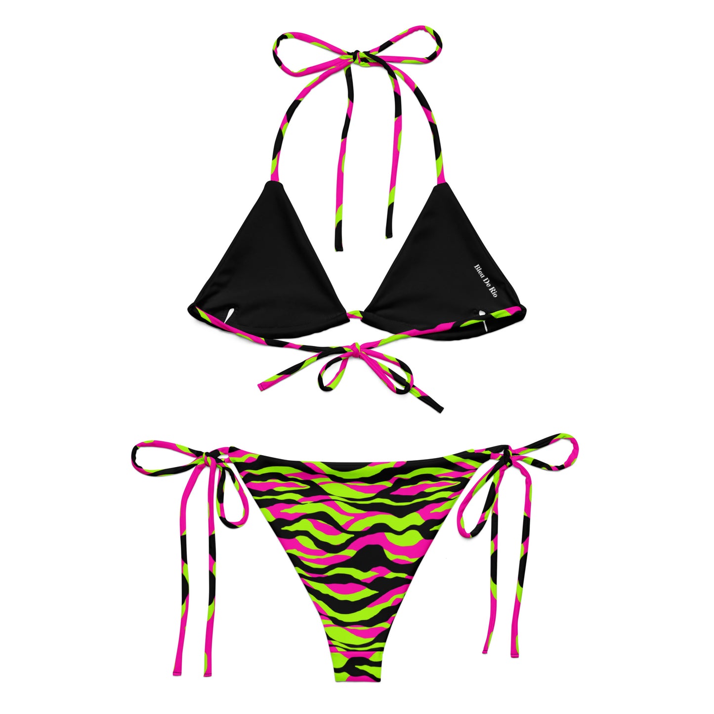 Electric Zebra Animal Print Triangle Bikini