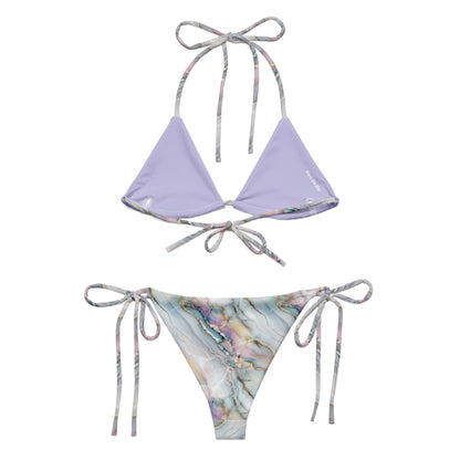 Pastel Purple Abstract Marble Triangle Bikini