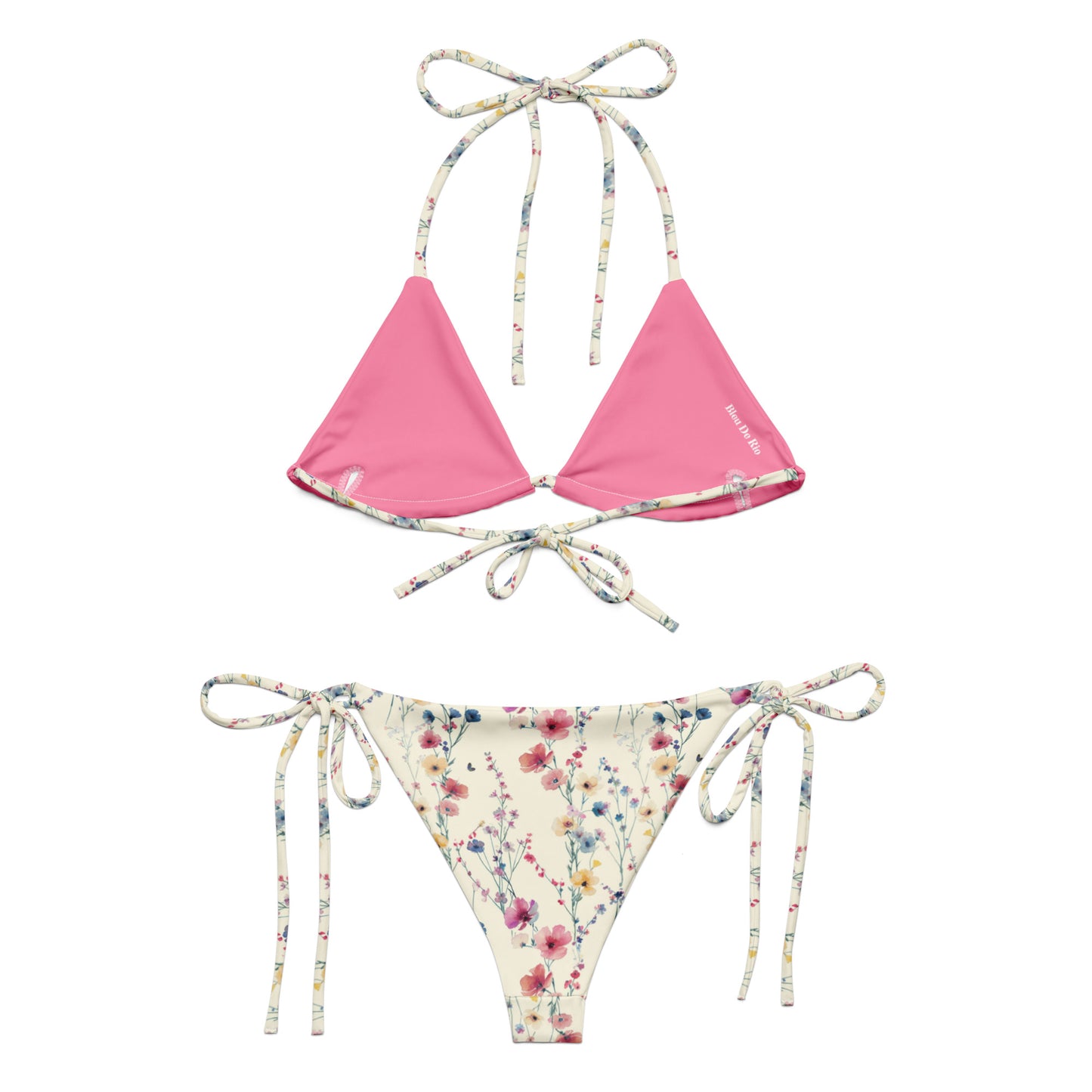 Delicat Pink Japanese Flowers Triangle Bikini