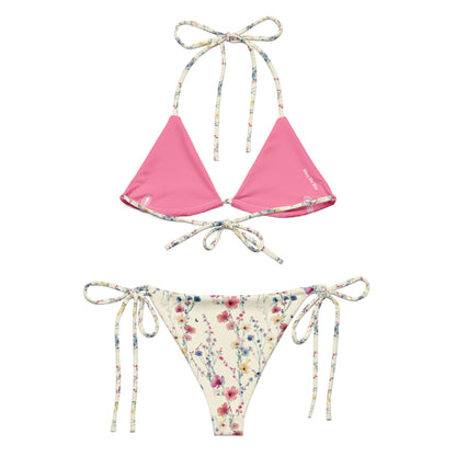 Delicat Pink Japanese Flowers Triangle Bikini