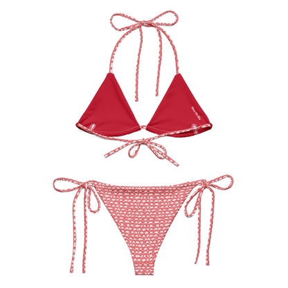 White And Red Fan Japan Triangle Bikini