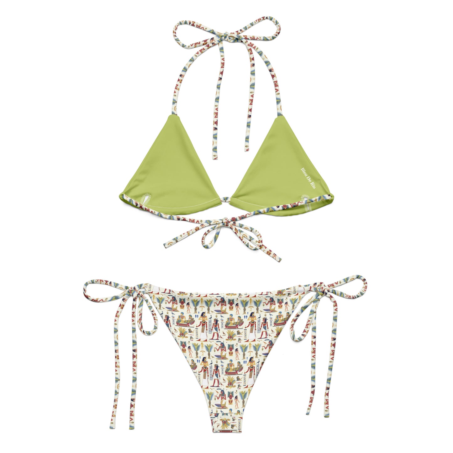 Egyptian Beige and Red Print Triangle Bikini