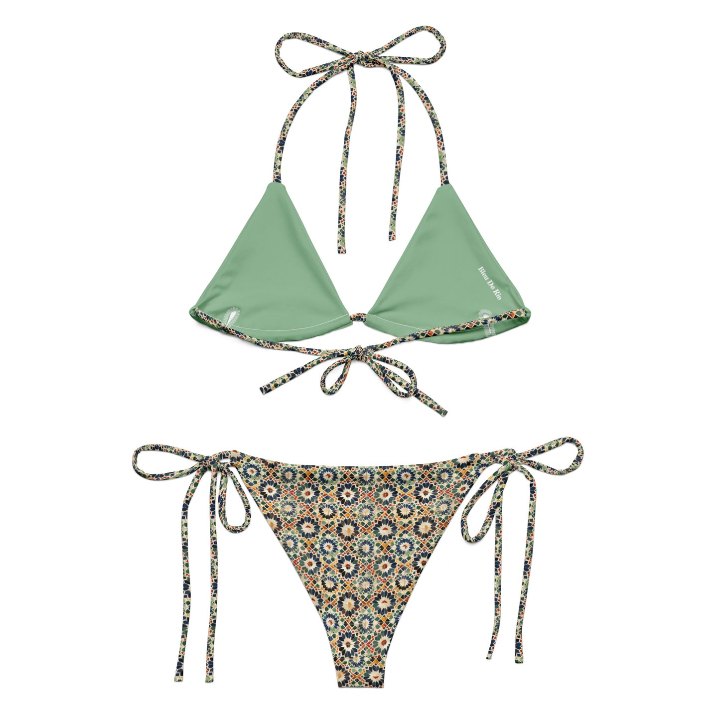 Morocco Multicolors Mosaic Tiles Print Triangle Bikini