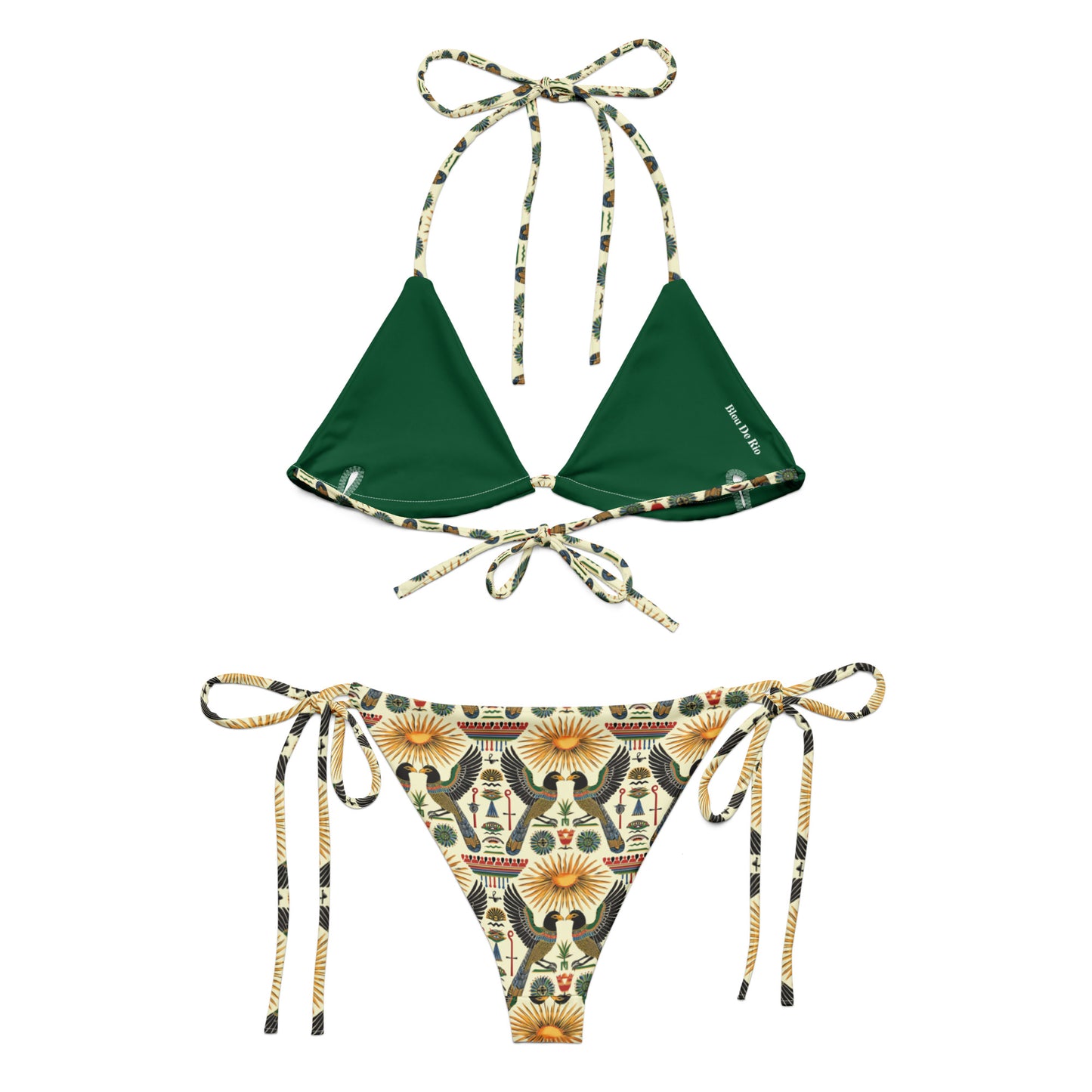 Egyptian Gemini Birds Print Triangle Bikini