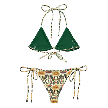 Egyptian Gemini Birds Print Triangle Bikini