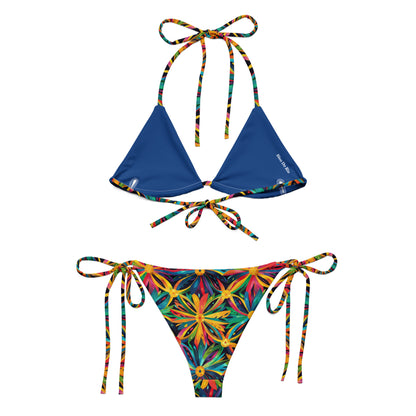 Brazil Folia Flower Print Triangle Bikini