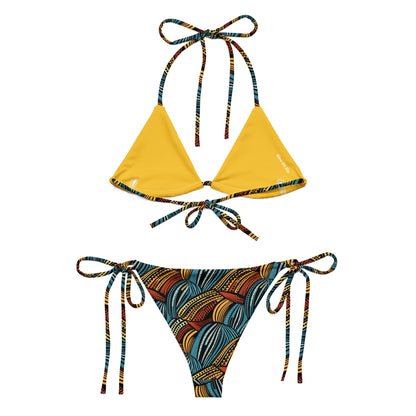 African Multicolors Print Triangle Bikini