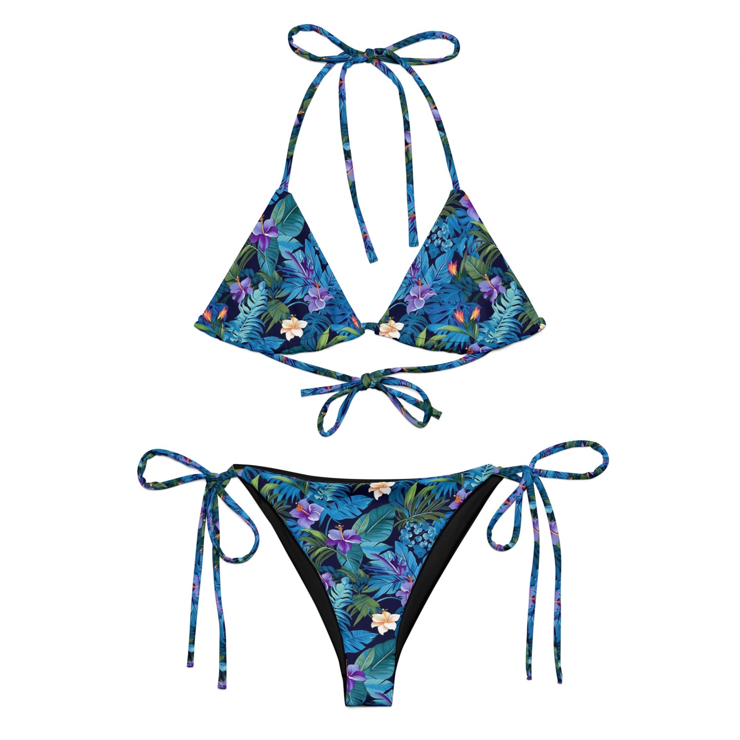 Dark Blue Night Jungle Triangle Bikini