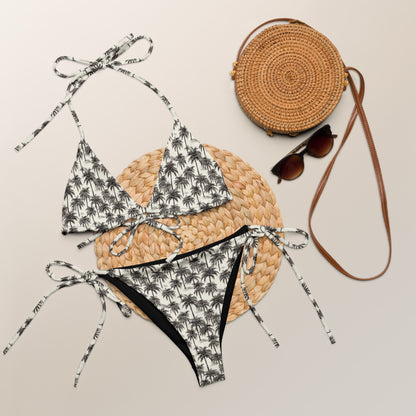 Black And White Palm Tree Brazil Triangle Bikini