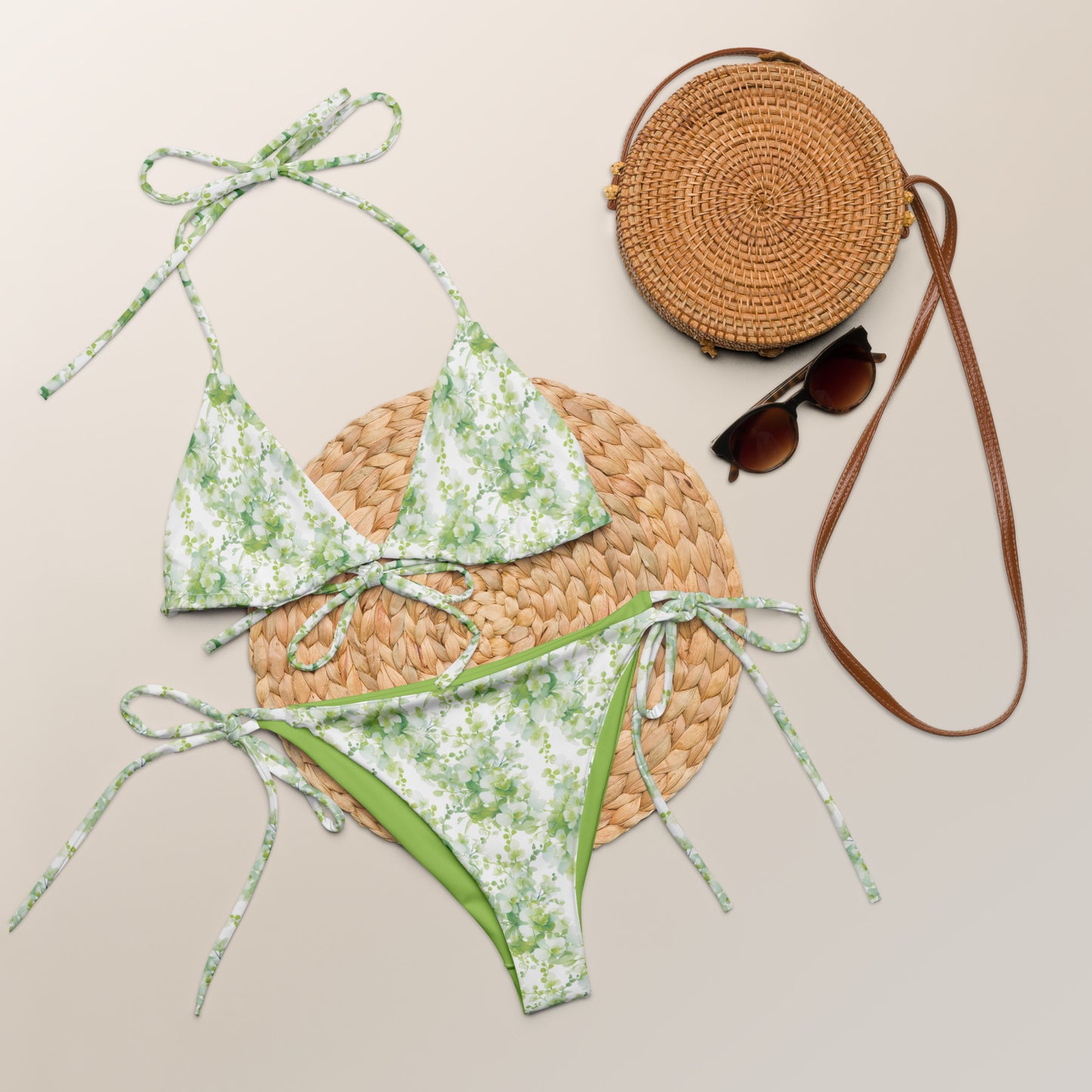 Spring Green Japanese Garden Triangle Bikini