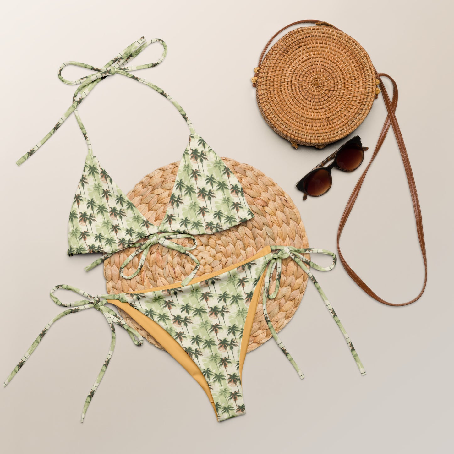 Island Brazil Palm Tree Triangle Bikini