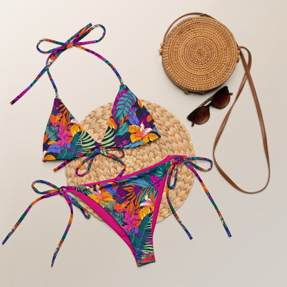 Tropical Jungle Garden Triangle Bikini