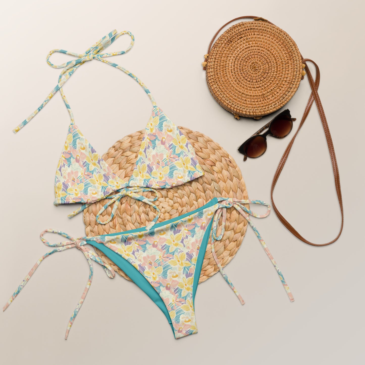 Pastel Orchid Garden Triangle Bikini