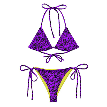 Purple Leopard Animal Print Triangle Bikini