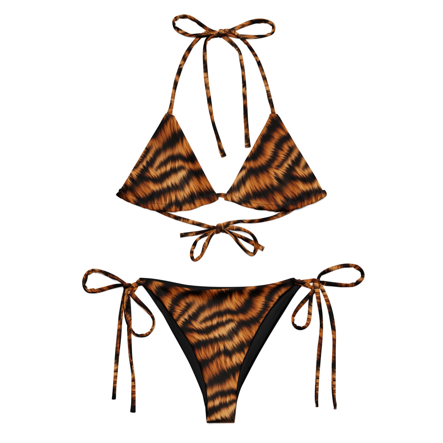 Tiger Fur Animal Print Triangle Bikini