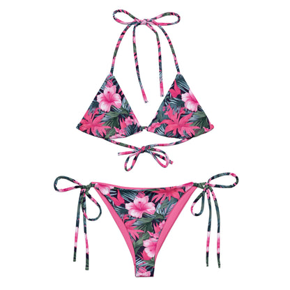 Hawaii Pink Hibicus Flora Triangle Bikini